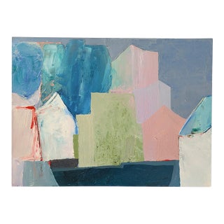 Oil Painting on Panel, Studio Study: Fishing Village by Anne Abueva For Sale