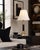 Metal Vintage Brass & Black Column Table Lamp With Square Base & New Ivory Shade For Sale - Image 7 of 7