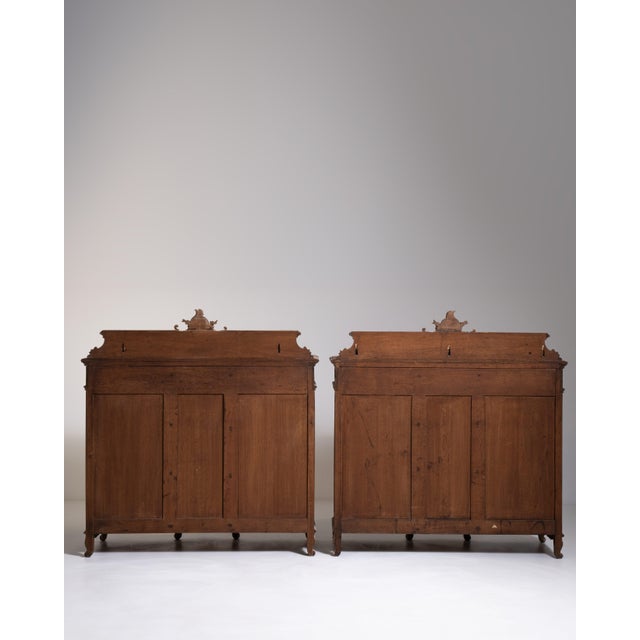 Rare Top Quality Pair of Louis XV Oak Buffets Belgium Late 19th Century For Sale - Image 17 of 17