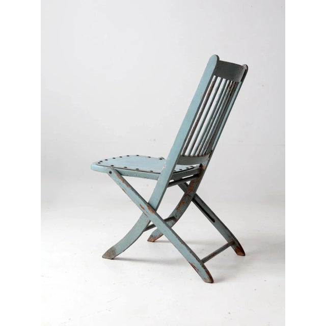 Antique Painted Wood Folding Chair For Sale - Image 11 of 12