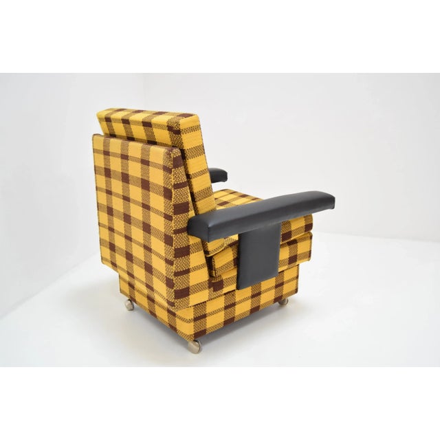 MId-Century Armchair with Wheels, 1970s For Sale - Image 6 of 12