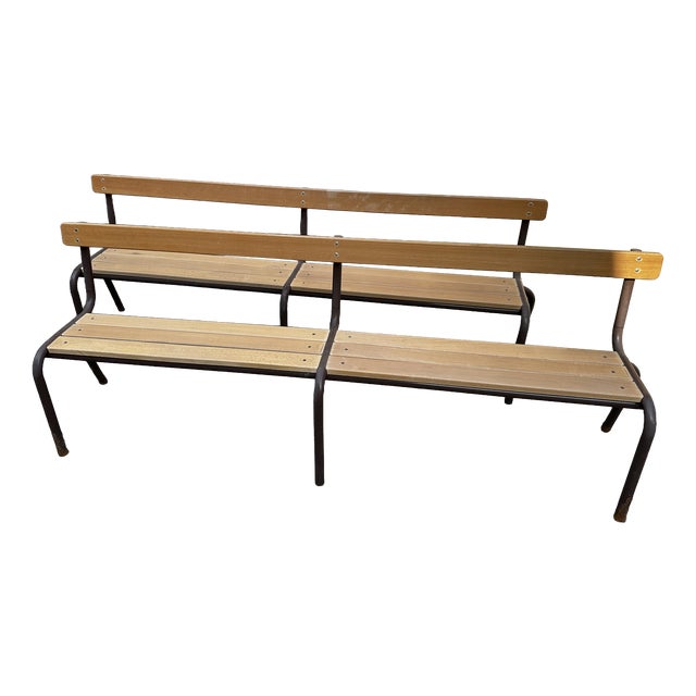 Vintage School Benches, 1970s, Set of 2 For Sale