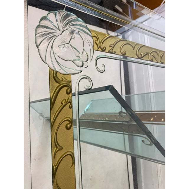 Art Deco Revival Carved & Etched Glass Dining Table in the Manner of Rene Lalique For Sale - Image 9 of 10
