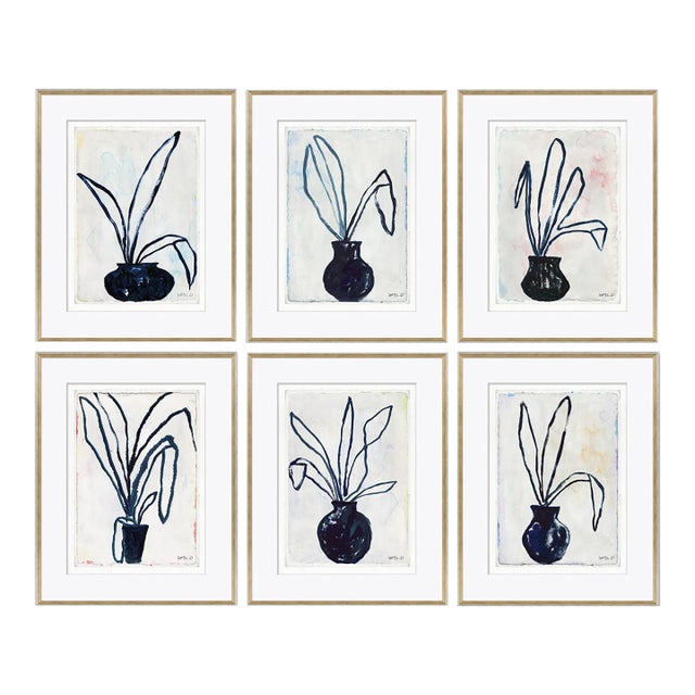 Bunny Ear Plant Series by Susan Hable, Set of 6 For Sale