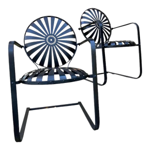 Francois Carre Cantilever Iron Rocking Chairs, Circa 1955, Attributed