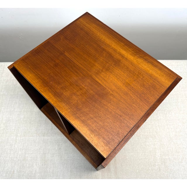 Wood Mid Century Modern Paul Mayen for Habitat Modular Teak Lp Vinyl Record Storage Box For Sale - Image 7 of 12