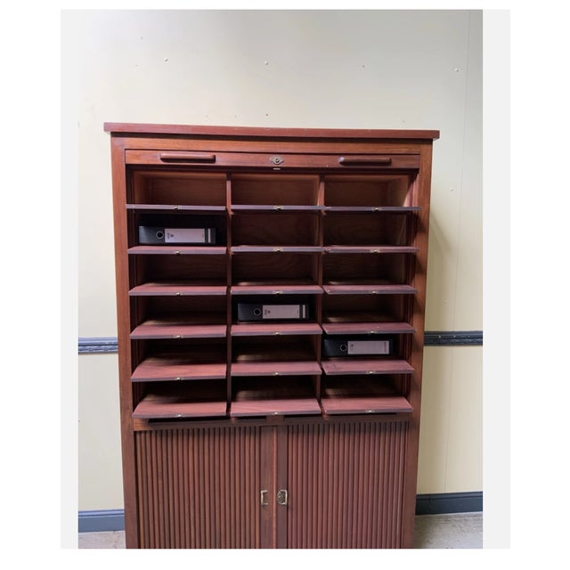 Art Nouveau Roller Shutter Archive Cabinet, 1910 For Sale - Image 9 of 11