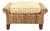 Vintage Woven Banana Leaf Ottoman With Upholstered Cushion For Sale