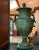 51”h Spectacular Miami Beach Vintage Urn With Lid Classic Cast Bronze Verdigris Patinated - A Pair For Sale In Miami - Image 6 of 12
