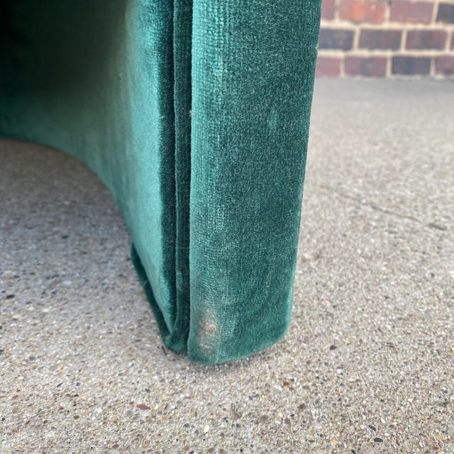 Mid 20th Century Mid Century Modern Adrian Pearsall for Comfort Craft Green Velvet Chair With Pleats For Sale - Image 5 of 10