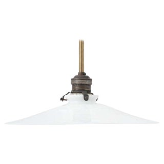 Early 20th Century White Lacquered Metal Ceiling Lamp For Sale