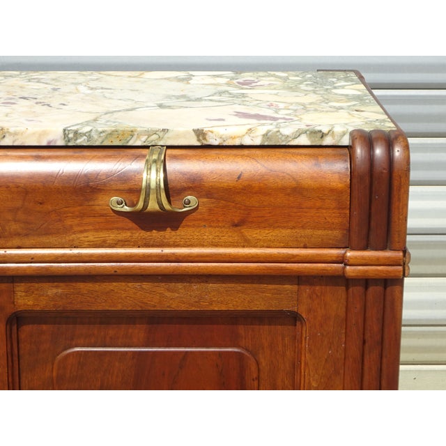 Vintage Art Deco Sideboard in Walnut and Marble, 1920s For Sale - Image 10 of 18