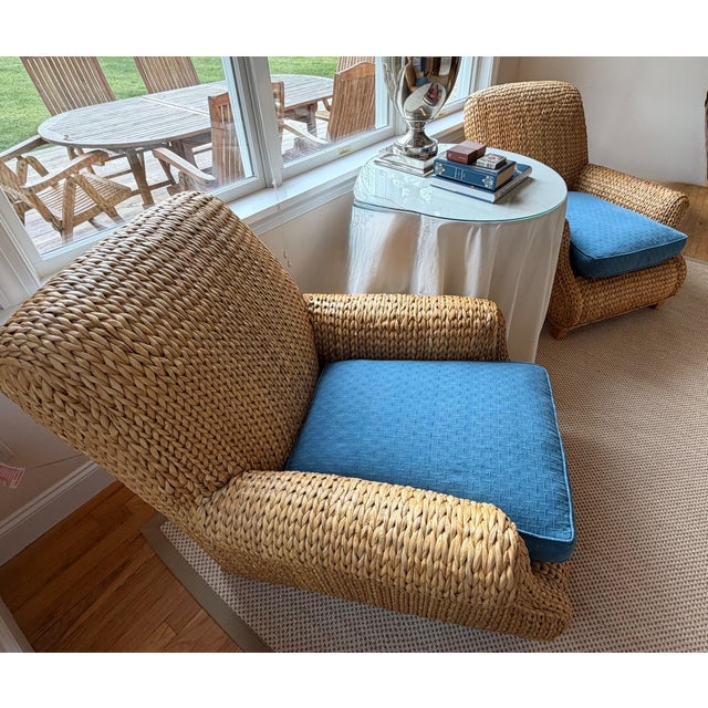 Ralph Lauren Ralph Lauren Woven Lounge Chairs, Set of 2 For Sale - Image 4 of 18