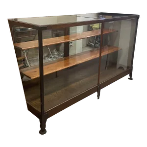 1970s Vintage Wood and Metal Display Case