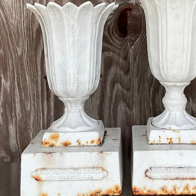 Vintage Boho Henderson Iron Works Petal Urns - Set of Two For Sale - Image 14 of 14