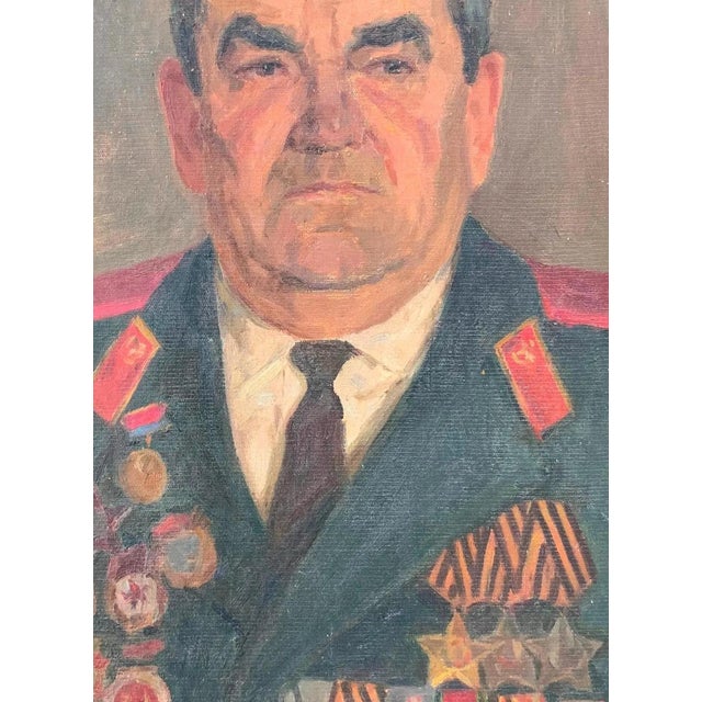 Large Male Portrait Oil Painting Original Ukrainian Artist Sokolovsky g.g. 83.5-61.5 1983 For Sale - Image 4 of 6