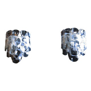 Murano 10 White Lattimo Glass Sconces - a Pair For Sale