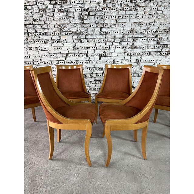 Set of 6 Gondola Art Deco Dining Chairs, Reupholstered For Sale - Image 4 of 5