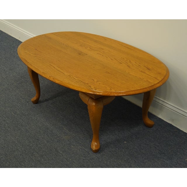 Broyhill Furniture Solid Oak Country French 46" Oval Accent Coffee