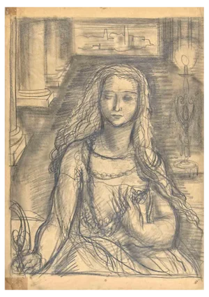 Unknown, Woman, Pencil Drawing, Early 20th Century
