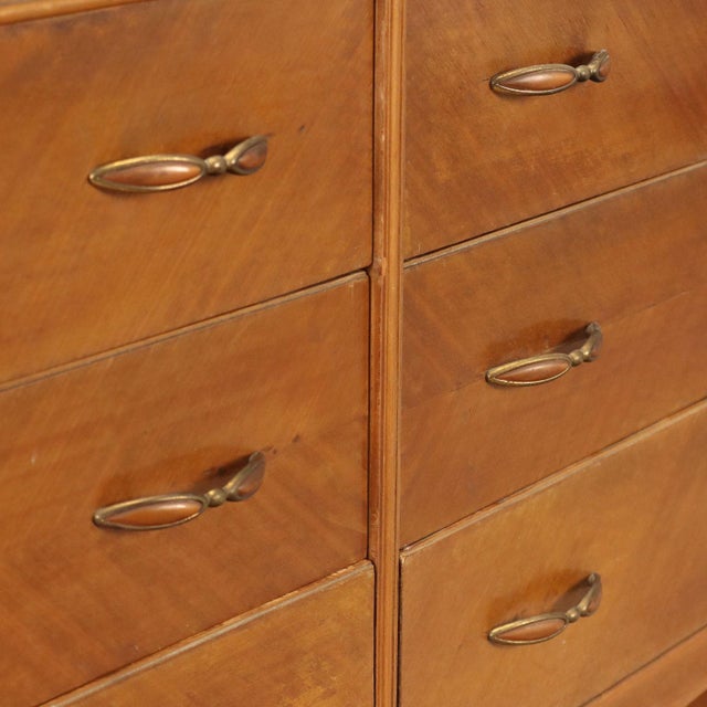 Wood Vintage Dresser in Mahogany with Glass Top, 1950s For Sale - Image 7 of 11
