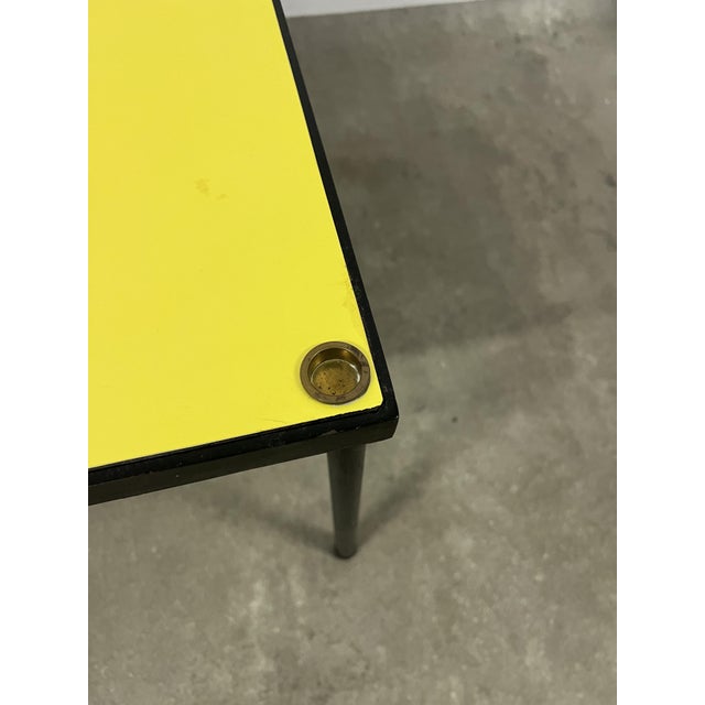 Table with Yellow Formica Top and Metal Legs from Cerutti, 1960 For Sale - Image 3 of 7