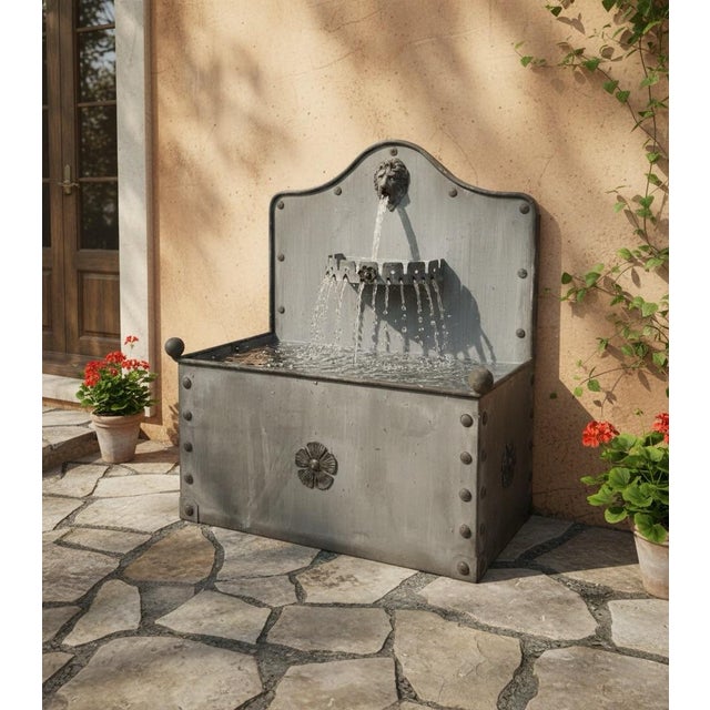 English Steel Lion Head Water Feature / Fountain For Sale - Image 9 of 9