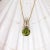 Metal 2.1ct Peridot Pendant with Earth Mined Diamonds in Solid 14K Yellow Gold Round 8mm For Sale - Image 7 of 8