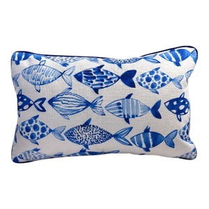 Single Indoor/Outdoor Fish Pattern Lumbar Pillow