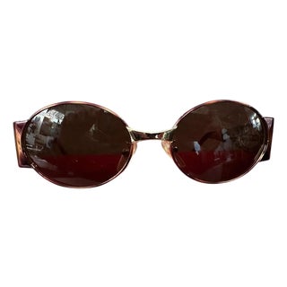 1990s Gilded Metal and Faux Tortoiseshell Acetate Sunglasses by Furstenberg For Sale
