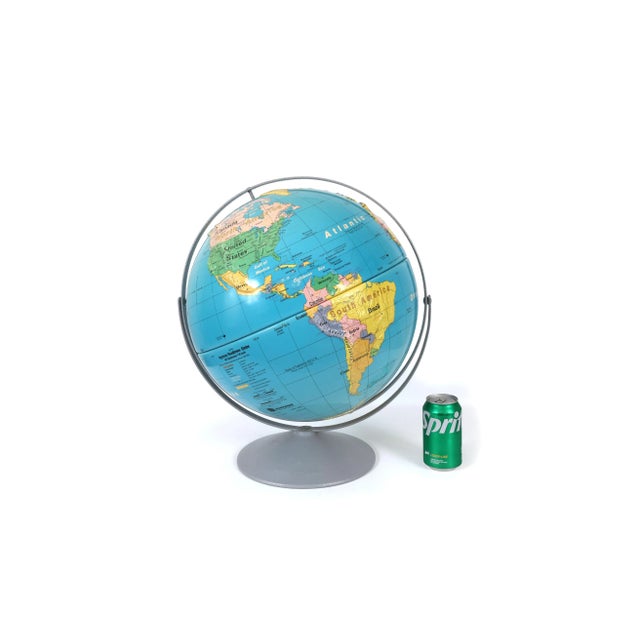 Blue 16" Nystrom Readiness World Globe - Vintage 1994 For Sale - Image 8 of 11