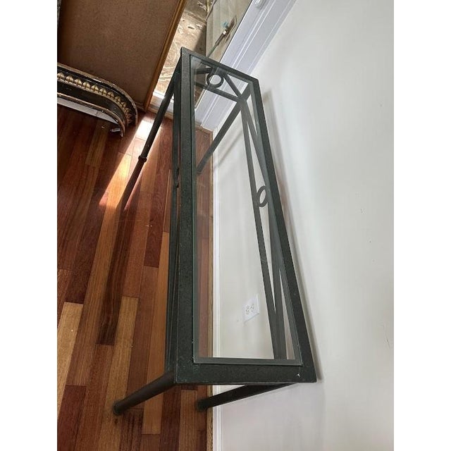 Vintage Verdigris Sofa Table For Sale - Image 4 of 5