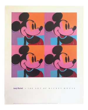 Andy Warhol Vintage 1981 " Mickey Mouse " Lithograph Print Pop Art Poster