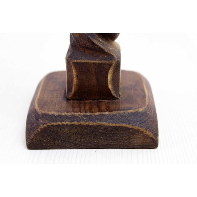 French Carved Wood Candleholder, 1950 For Sale - Image 6 of 11