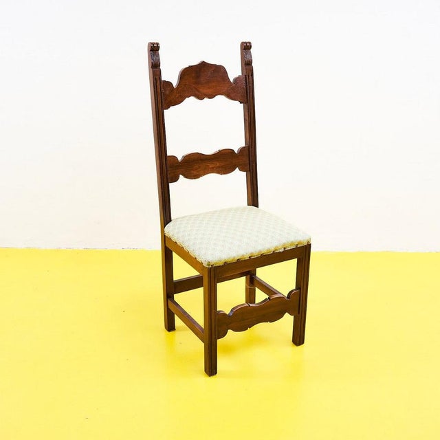 Brown Vintage Wooden Side Chair For Sale - Image 8 of 8