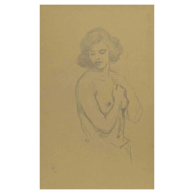 Augusto Monari, Nude, Drawing, Early 20th Century For Sale