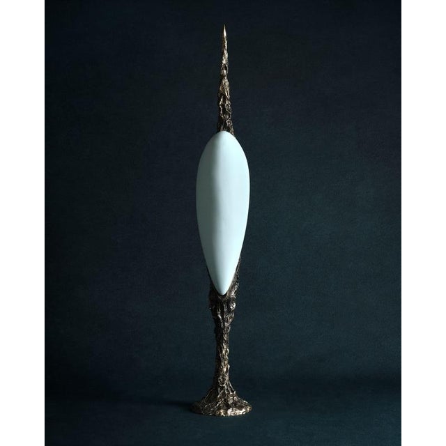 Lv-426 Table Lamp in Patinated Cast Bronze by William Guillon For Sale - Image 4 of 7