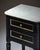 1920s Pair of French Louis XVI Style Ebonized and Brass Marble-Top Side Tables For Sale - Image 5 of 9