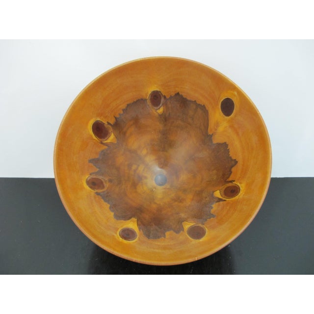 Jess Craig Turned Norfolk Island Pine Wood Studio Hawaii Art Footed Bowl For Sale In Portland, OR - Image 6 of 11