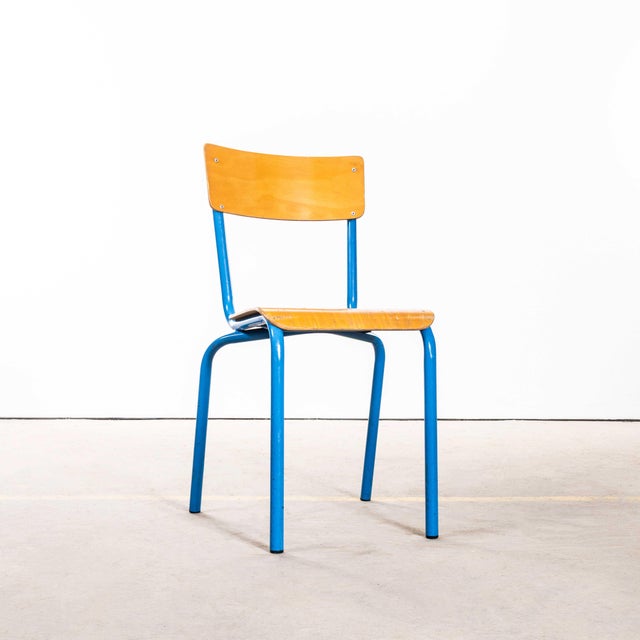 Blue Simple Stacking Dining Chairs from Mullca, 1960s, Set of 4 For Sale - Image 3 of 13