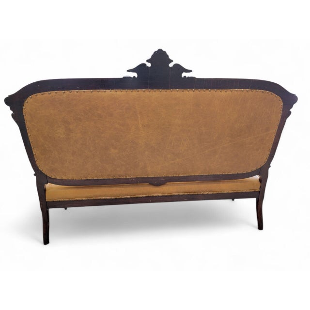 Antique French Regency Style Rosewood Parlor Set Newly Reupholstered - 4 For Sale In Chicago - Image 6 of 6