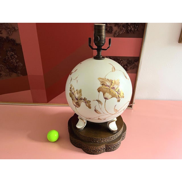 1940s Porcelain Floral Pearl Lamp & Shade by Rosenthal For Sale - Image 11 of 18