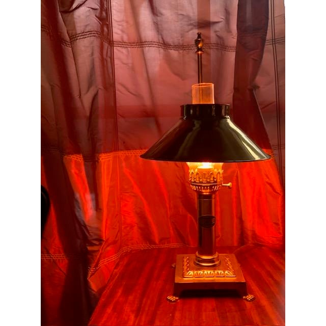 Metal Vintage Orient Express Table Lamp - Brass Railroad Inspired Design, c.1980 For Sale - Image 7 of 14