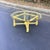 Vintage Baker Furniture Scalloped Golden Yellow Coffee Table With Brass and Glass Top – 44“ For Sale - Image 9 of 11