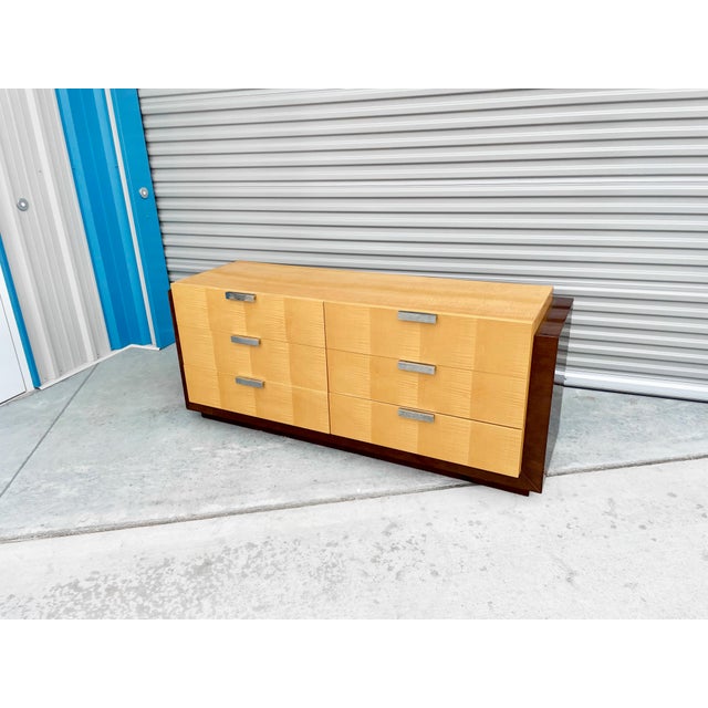 Wood 1970s Mid Century Maple & Walnut Dresser For Sale - Image 7 of 14