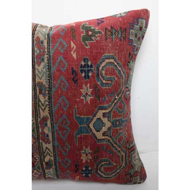 Vintage Handwoven Wool on Cotton Rug Pillow -16'' X 16'' For Sale In Tampa - Image 6 of 8