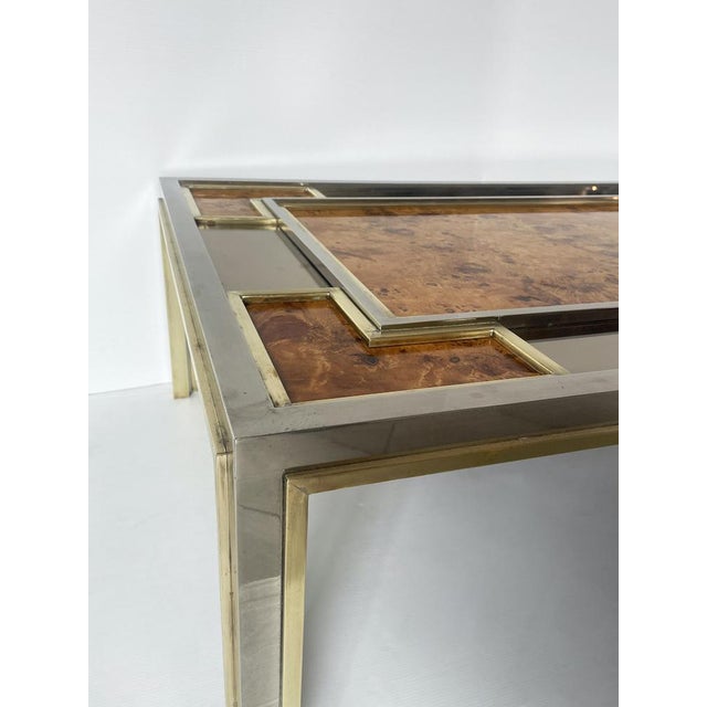 Wood Vintage Mirrored Glass Coffee Table, 1970 For Sale - Image 7 of 12