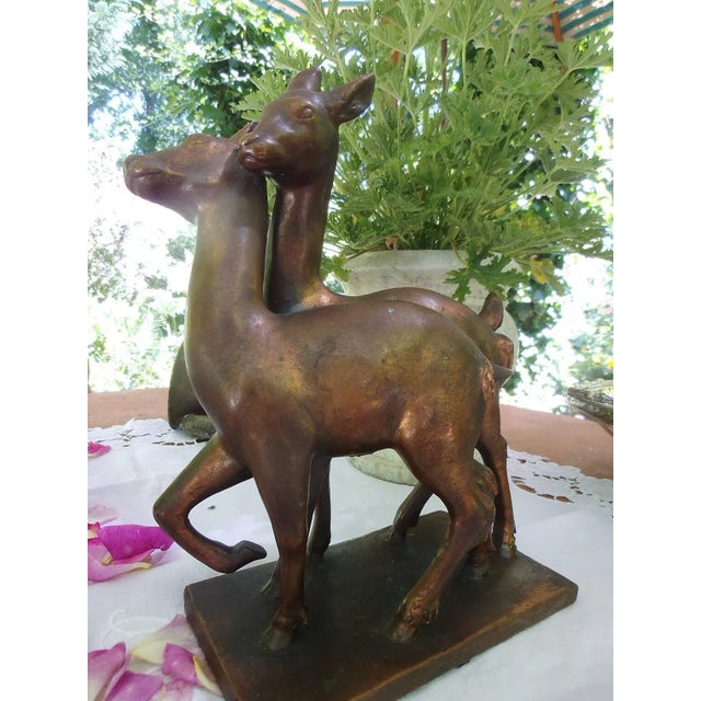 Art Deco Deer Figurine in Ceramic and Copper, 1920 For Sale - Image 11 of 11
