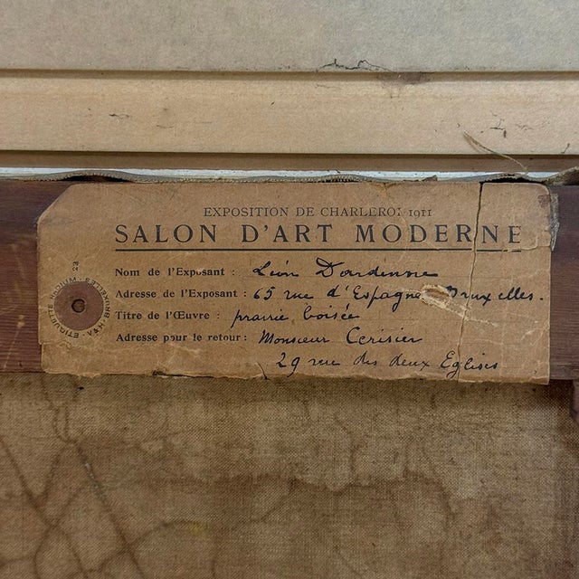 Framed Oil Painting on Canvas by Léon Dardenne (1865–1912), 'Pastoral Landscape With Shepherd and Grazing Cattle' Dated 1897 For Sale - Image 17 of 17