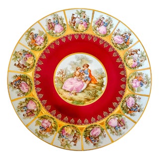 1960 Bavarian Decorative Plate With Fragonard Lovers For Sale